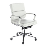 Nautilus Designs Avanti Medium Back Bonded Leather Executive Office Chair With Individual Back Cushions and Fixed Arms White - BCL/5003/WH DD
